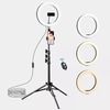 LETSCOM F-533 10.2" Selfie Ring Light Dimmable with Tripod Stand, 2Phone Holders