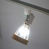1 x E26 Socket Metal Wire (White) Wood Ring (Natural) Lighting Rail Spotlight