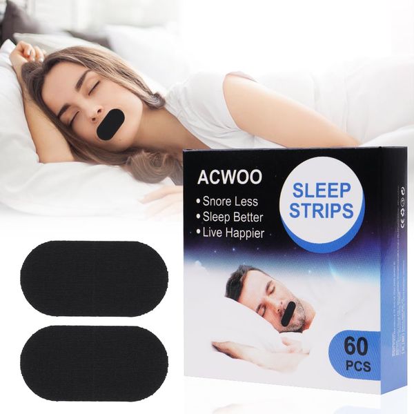 ACWOO Mouth Tape for Sleeping, 60PCS Sleep Mouth Tape for a Better Night's Sleep, Reduced Snoring and Improved Nasal Breathing, Gentle Adhesive Sleep Aid Tape, Anti Snoring Devices for Men and Women