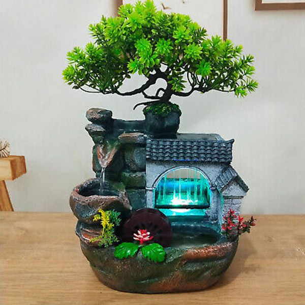 Tabletop Fountain Small Rockery Indoor Desktop Mountain Waterfall Ornament Decor