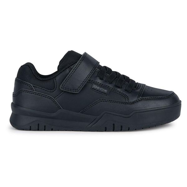 Geox J Perth Boy E Sneaker, Black, 34 EU