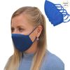 Pack of 5 solid knitted Face Mask two layers reusable washable bandanas Blue