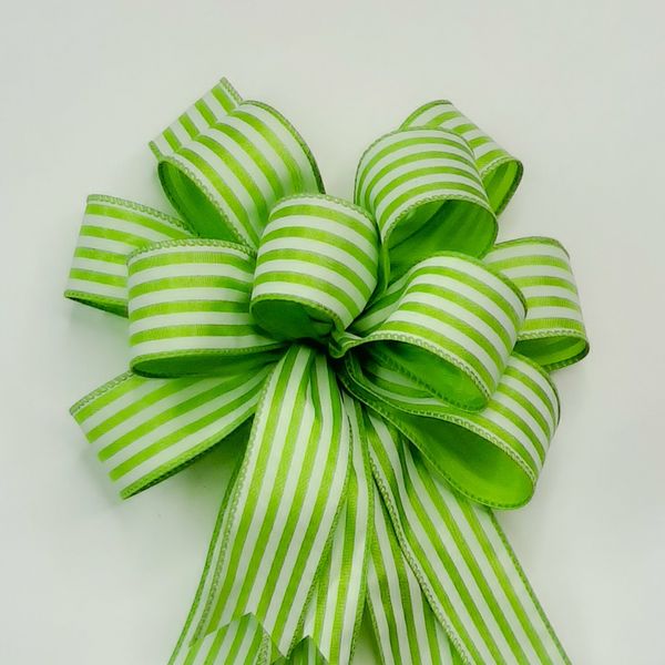St. Patrick's Day, Satin Stripes Green & White, Size Small