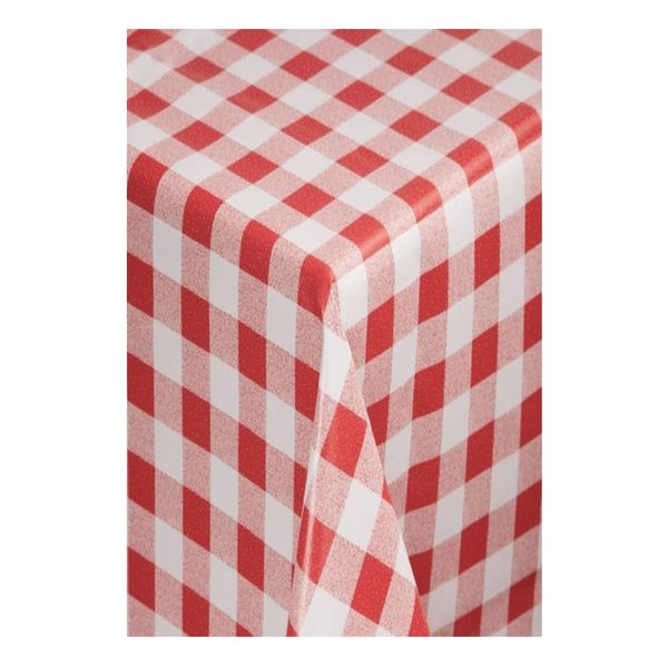Tablecloth Shop THE Red Gingham Vinyl Tablecloth Table Cover 2 Metres