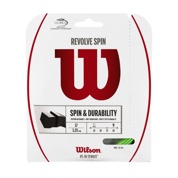 Wilson Revolve Spin 17 Tennis String - Set, Green