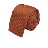 Frederick Thomas Copper Orange Knitted Tie, Dark Peach Coral, 5cm Width, 147cm Length