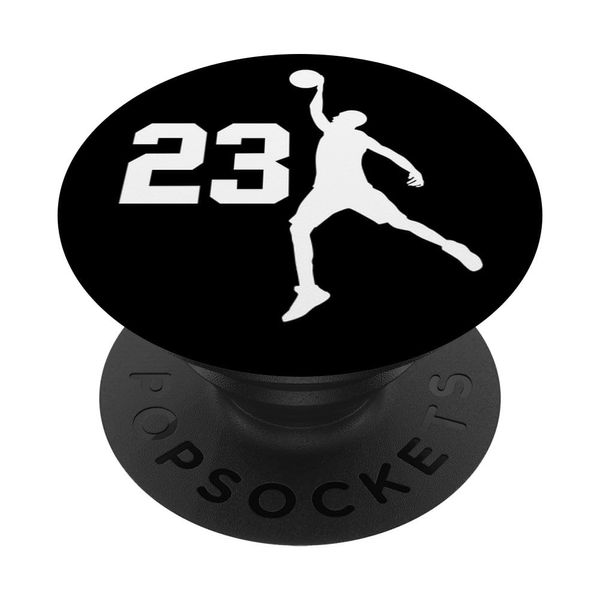 Number #23 White Black Basketball Player PopSockets Adhesive PopGrip