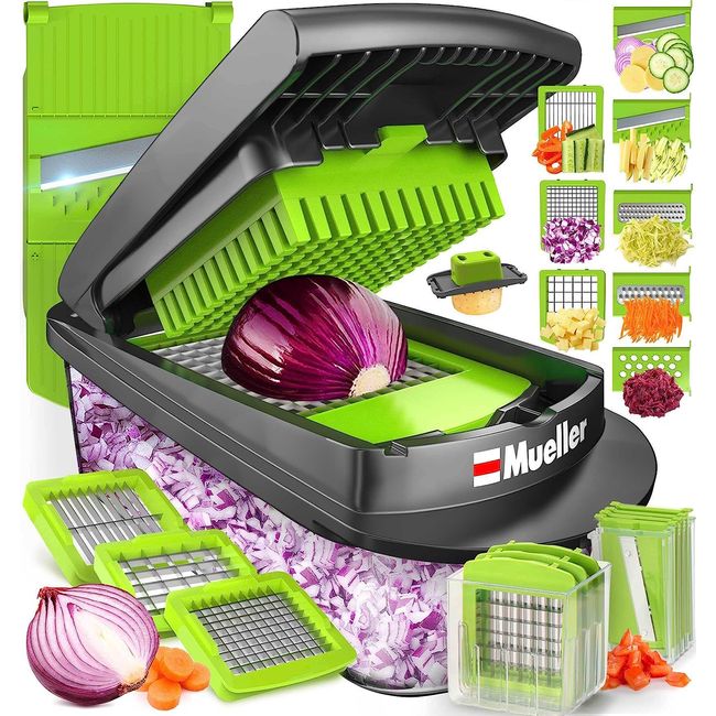 Mueller Pro-Series 10-In-1, 8 Blade Vegetable Chopper, Onion Mincer, Cutter, Dic