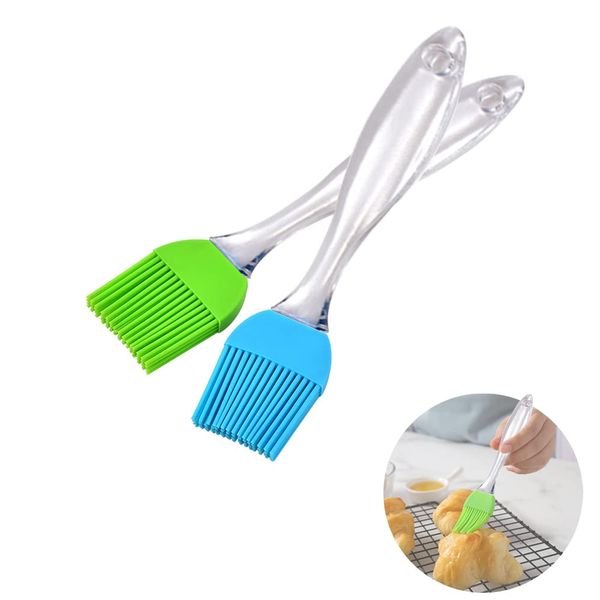 2 Pcs Pastry Brush Silicone, Cooking Baking Brush Set, Grill Brush, Heat Resistant Oil Brush Suit for Barbecues, Pastries, Food Stirring, Baking Cooking