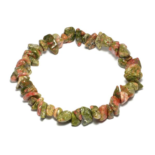 CrystalAge Unakite Gemstone Chip Bracelet