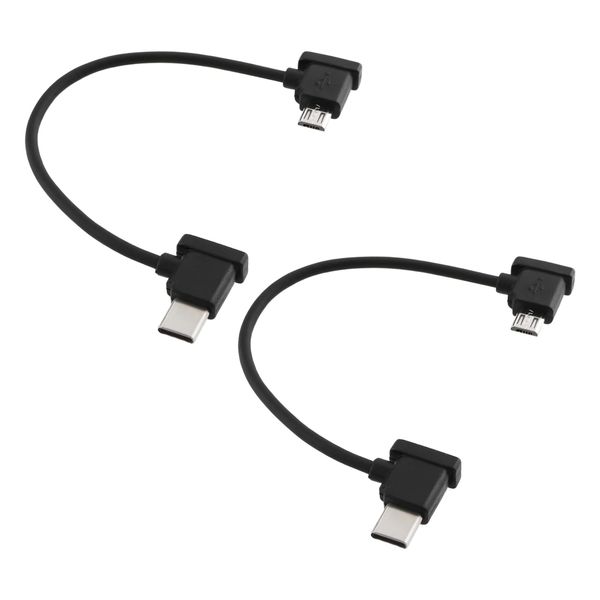 eMagTech 2 Pcs Remote Controller Data Cable 16cm Type-C to Micro USB Compatible with DJI Mavic Mini Pro Air Drone USB-C Remote Controller USB Cable
