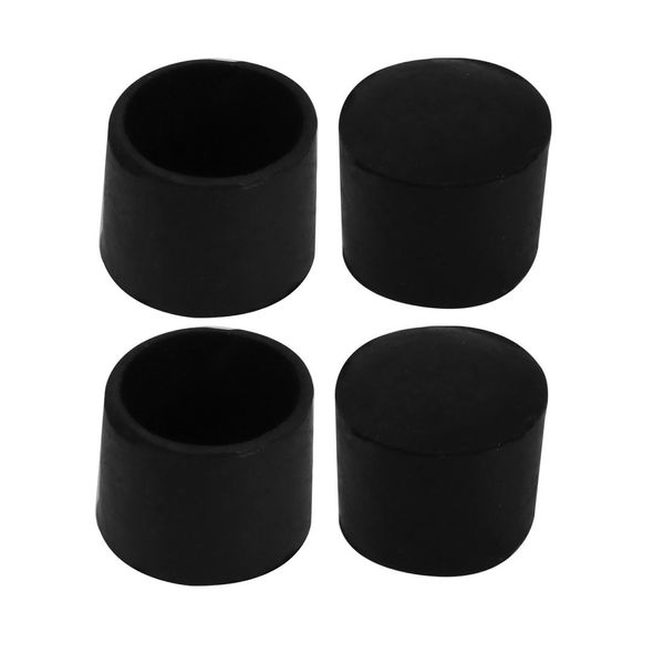 uxcell Pipe Cap 1.0 inch (25 mm) Inner Diameter Furniture Leg Covers Chair Leg Rubber Caps Floor Protection Parts Black 4 Pieces