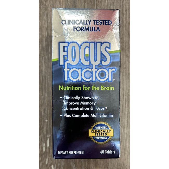 E55 SYNERGY Focus Factor Nutrition for the Brain 60 TABLETS EXP 11/23