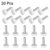sourcing map 20pcs M6 x 20mm Metric Male Thread Knurled Knobs, Thumb Screw Clamping Knobs Grip Plastic Handle Hand Knobs with Threaded Stud, White