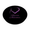 Heart Ribbon Migraine Awareness PopSockets Swappable PopGrip