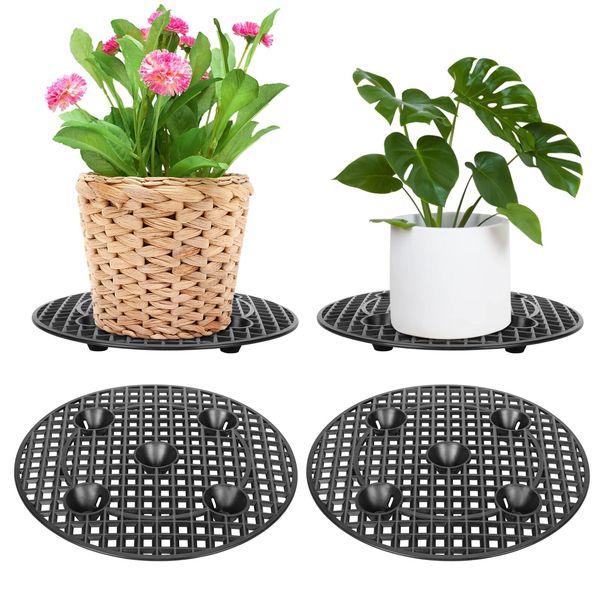 4 Pieces Potted Plant Stand Holder Large Planter HolderHeavy Duty Indoor Outd...