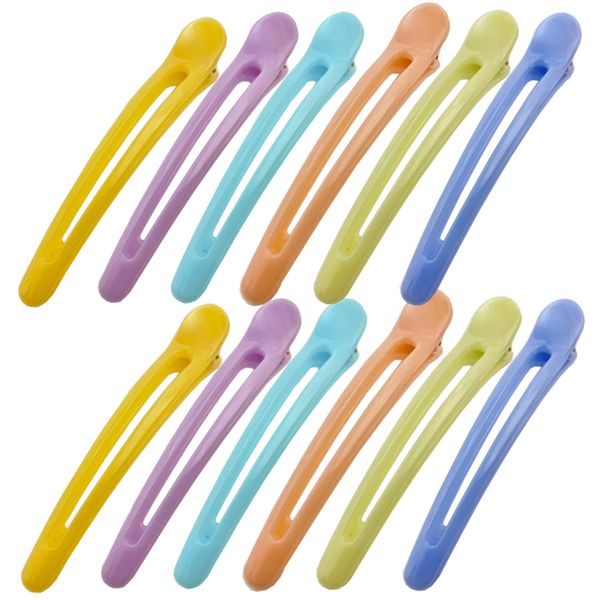 [GLASS FROG] Dakar Hair Clips, Set of 12, Firmly Sandwiched and Non-slip Hairdresser (L/4.7 inches (120 mm), Color)