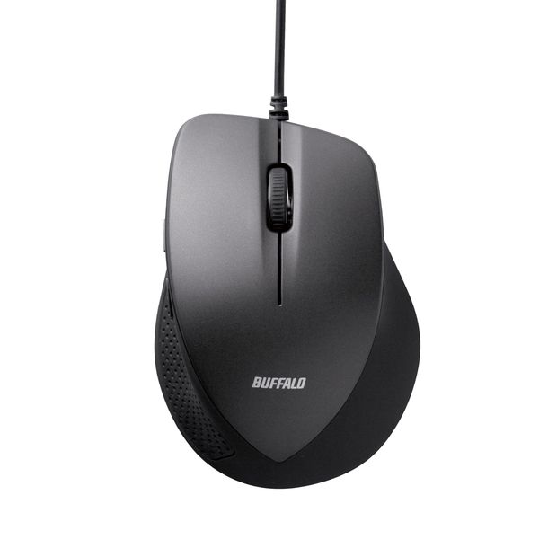 Buffalo BSMBU19BK USB Mouse, Wired 5 Buttons, Quiet, Back/Forward Button Included, BlueLED