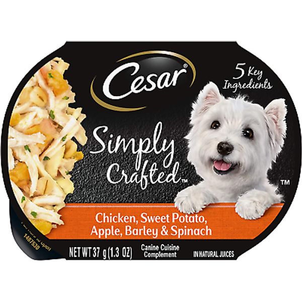 Simply Crafted Adult Wet Dog Food Meal Topper, Chicken, Sweet Potato, Apple, Bar