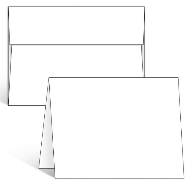 Blank White Cards and Envelopes 50 Pack, Ohuhu 5 x 7 Heavyweight Folded Cardstock and A7 Envelopes for DIY Greeting Cards, Wedding, Birthday, Invitations, Thank You Cards & All Occasion