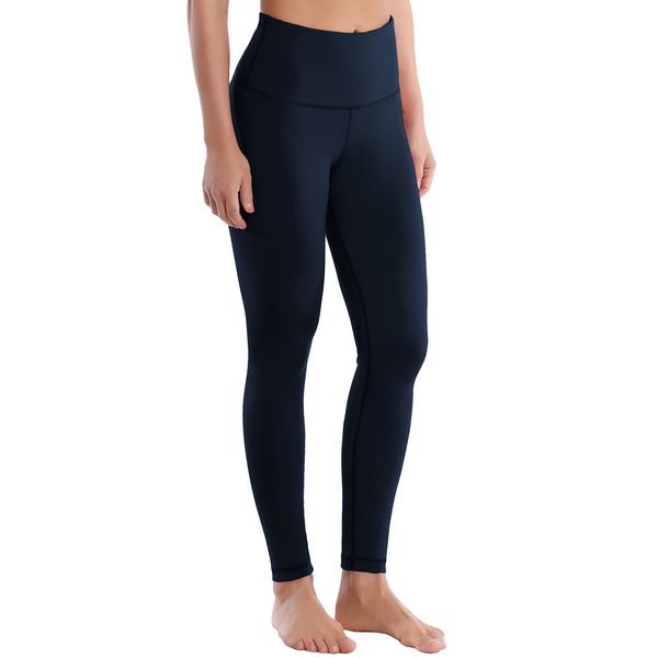 BUBBLELIME 4 Styles 25"/26"/27"/28" High Waist Yoga Pants Running Workout Leggings - Basic_DARKNAVY Medium-28 Inseam