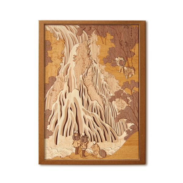 kinowa "下野 黒髪山 Just Pretend Falls" Wood ri絵, Craft Kit Made in Japan Ukiyoe Great Countries, Waterfall Around