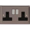 Varilight - 2 Gang 13 Amp Double Switched Socket Pewter - XR5DB