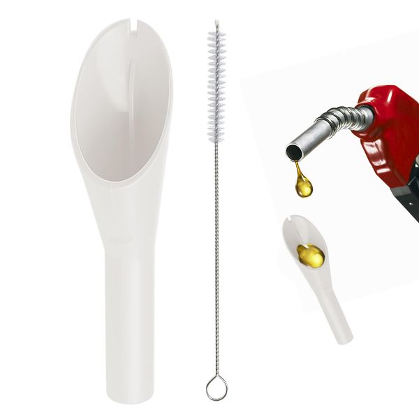 1 piece oil filler funnel with 1 brush, long pole car oil funnel, long mouth funnel hands-free car oil funnel, suitable for lubricating oil, engine oil, water, diesel, kerosene, etc.