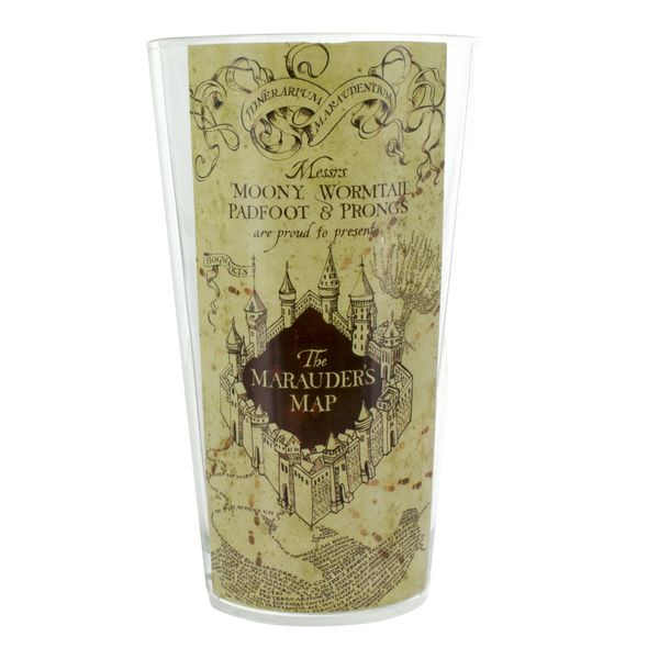 HARRY POTTER Marauders Map Water Glass, Multi-Colour, 9 x 9 x 15 cm