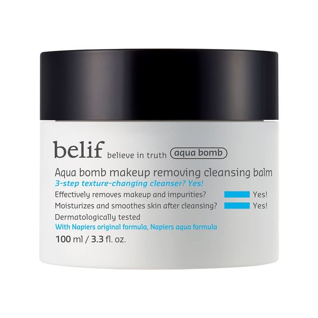 belif Aqua Bomb Cleansing Balm | Hydrating Makeup Remover & No Mess Clean Up | Smoothens & Moisturizes Skin after Cleansing | /w Lotus Flower, Marshmallow Root & Lady's Mantle | 3.3 floz