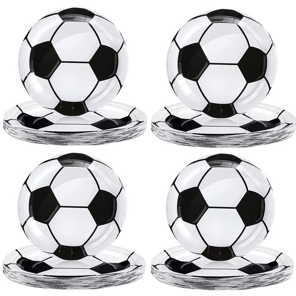 16Pcs 9Inch Football Paper Plates Party Decorations Disposable,White GOAL World Cup Soccer Design Platess,White Football Soccer Plates for Sport Game,Kids Holiday,Football Fans party Decoration