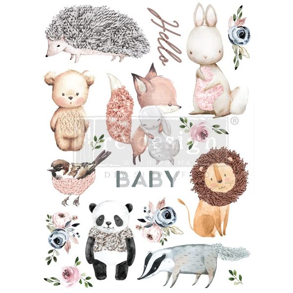 Prima Marketing Redesign Decor Transfers, Hello Baby Size