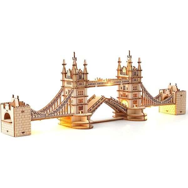 ROWOOD 3D Wooden Puzzle Tower Bridge Model Kit for Adults to build, DIY Wooden Model Building Construction Craft Kits, Ideal For Christmas And Birthday Gift