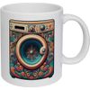 Azeeda 11oz (320ml) 'Groovy Psychedelic Washing Machine' Ceramic Mug/Cup (MG00092381)