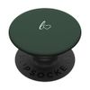 White Initial Letter L Heart Minimalist Forrest Green PopSockets Swappable PopGrip
