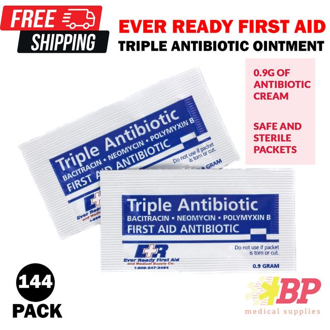 Ever Ready First Aid Triple Antibiotic Ointment .9g Packets - 144 Pack