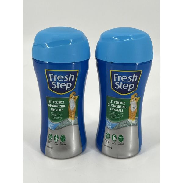 2 Fresh Step for Pets Cat Litter Deodorizing Crystals In Fresh Scent, 15 Oz