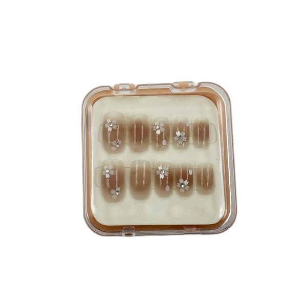 mallnoo 24 Piece Transparent Medium Long Natural Fake Nail