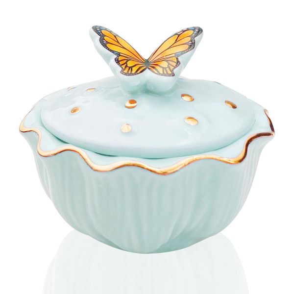 Honey Joy Dappen Dish for Monomer Butterfly Ceramic Monomer Dish for Monomer Acrylic Nail Liquid Porcelain Anti-volatilization Monomer Bottle (HJ-NAPB062-Blue)