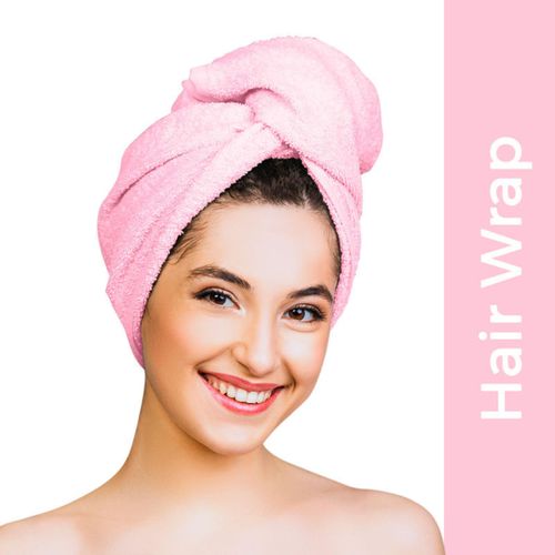 Nykaa Naturals Microfiber Hair Towel Wrap - Lightweight, Absorbent Material Gentle on Hair Cuticles, Prevents Frizz - Pink - 1 pc
