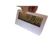 LANGIT Table Clock with Temperature and Humidity Display, Large Letters, Battery Operated, Bright Screen, Thermometer and Hygrometer, Multi-Functional Digital Clock, Quiet, Snooze Function, Compact