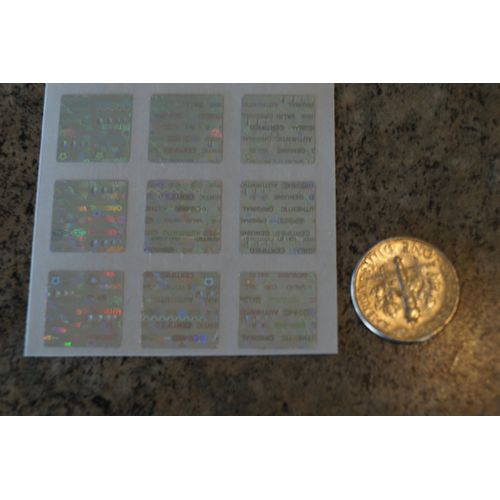 250 Bright Silver Hologram Tamper Evident High Security Labels Stickers (.5 Inch Square)
