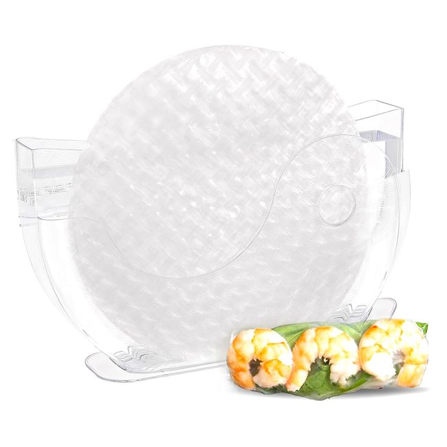 Mcvomv Rice Paper spring roll wrappers water bowl holder summer roll water bowl Water Bowl for soaking Rice Paper - egg rolls, making Fresh Spring Rolls (Rice Paper Not Included)