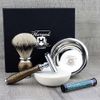 Silver Tip Brush & DE Safety Razorwith Bowl & Soap.