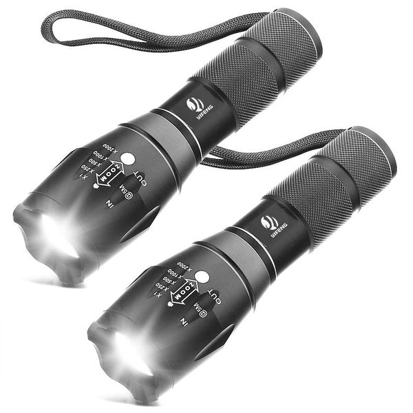 yIFeNG Tactical Flashlight Led Flashlight High Lumens S1000 - T6 Upgraded Flash Light Ultra Bright with Zoomable 5 Modes, Camping Accessories for Outdoor Emergency Gear (2 Pack)