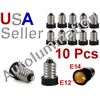 10 Pcs E12 Lamp To E14 Socket LED Bulbs Adapter Holder Converter Candelabra Base