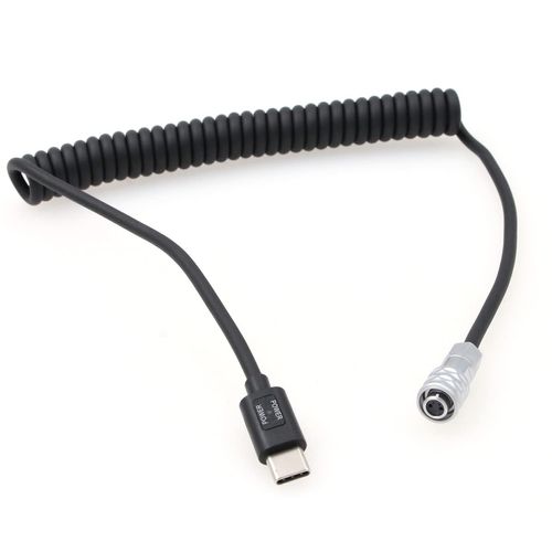 ZBLZGP USB Type C to SF610 2 Pin PD Coiled Power Cable for BMPCC Blackmagic Pocket Cinema Camera 4K 6k
