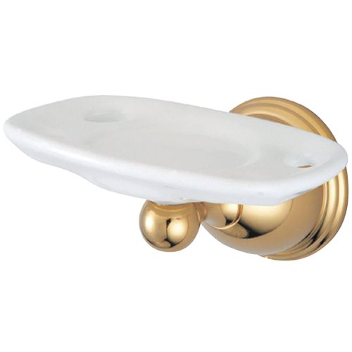 Kingston Brass BA3966PB Restoration Toothbrush and Tumbler Holder, 5-1/4-Inch Length, 3-1/8-Inch Wall Clearance, Polished Brass