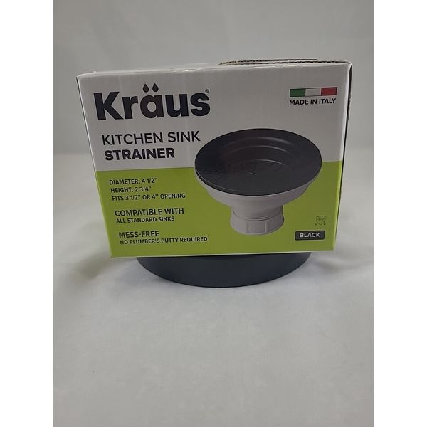 Kraus Kitchen Sink Strainer in Black PST1-BL-C NEW