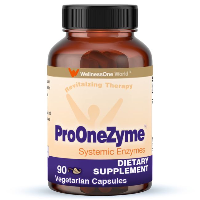 WellnessOne Proteolytic Enzymes Supplements - Digestion Systemic Enzymes Supplement Support for Muscles, Joint & Cell - Pro-OneZyme Systemic Proteolytic Enzymes w/Nattokinase & Seaprose - 90 Capsules